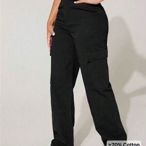 SHEIN Black Utility Cargo Pants
